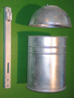 Galvanized rubbish bin